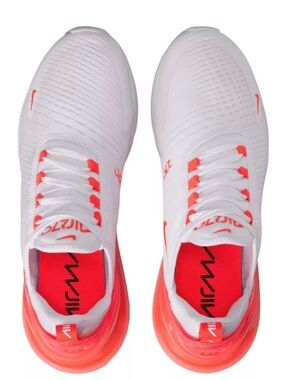 Nike White Sneakers with Coral-Pink Accents